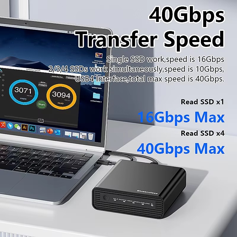Aluminium M2 4-Bay USB4 Extern – Nvme Ssd Bewertung und Preis